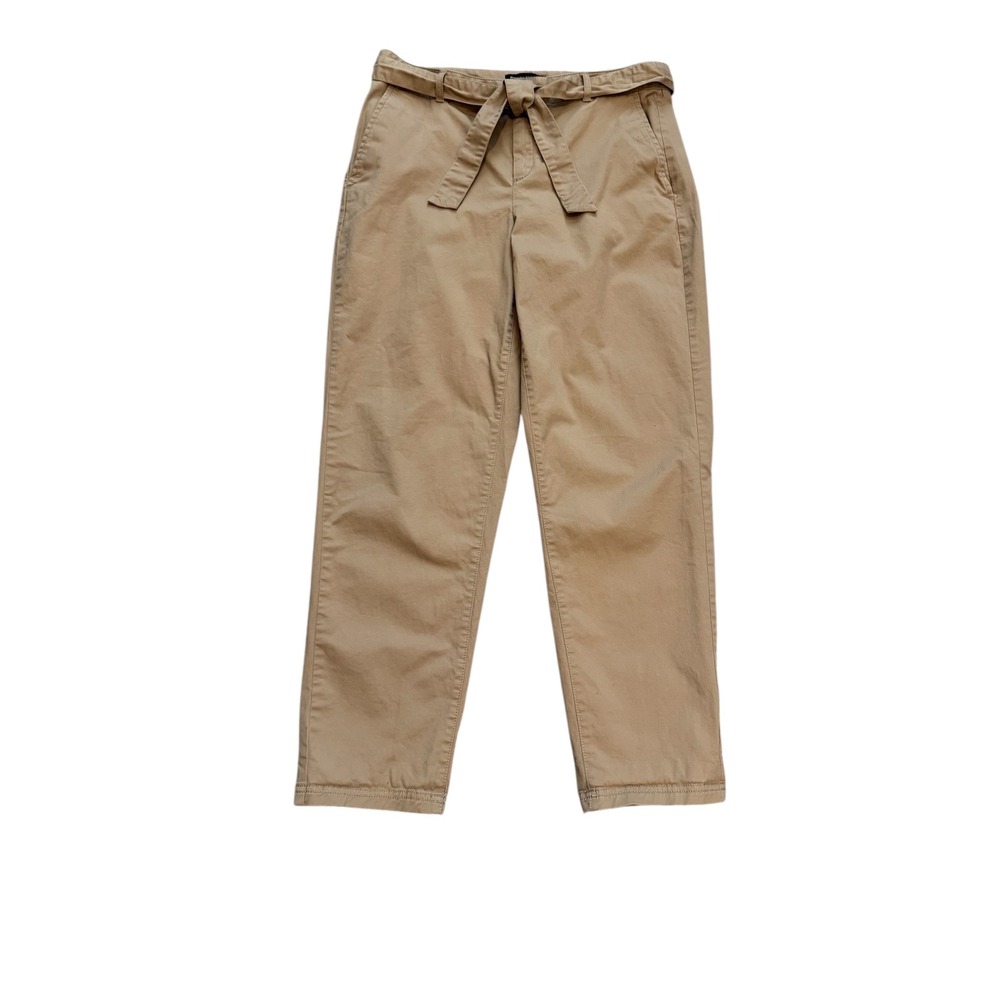 Banana Republic Women's Beige Paperbag Waist Belted‎ Cropped Pants Size 6